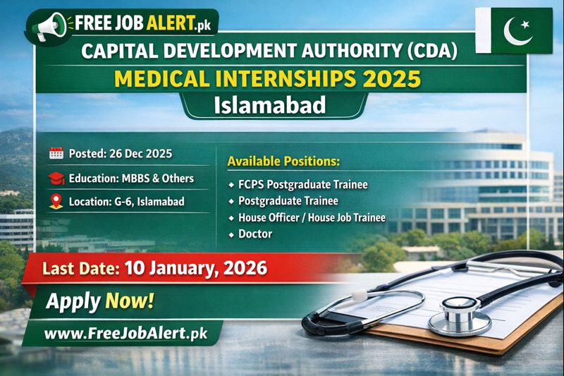 Capital Development Authority CDA Hospital House Jobs 2026